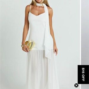 Showpo White Sheer-Panel Maxi Skirt